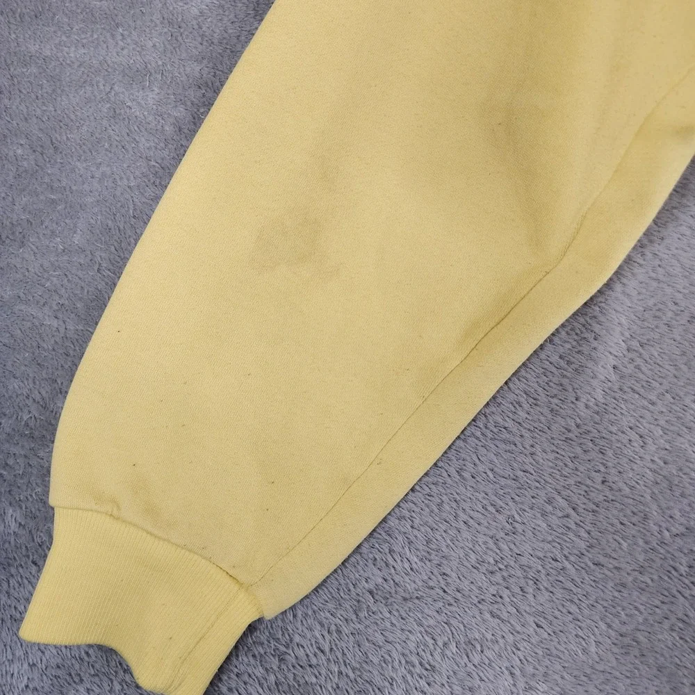Adidas Sweatshirt Mens Small Yellow Trefoil Logo Embroidered 90s Vintage Top